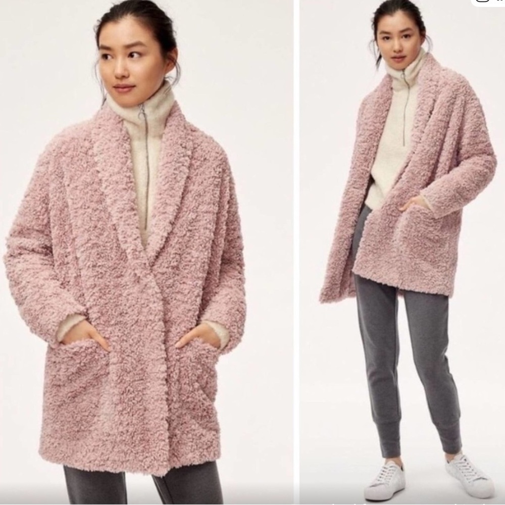 Wilfred Free Blush‎ Pink Teddy Coat Large One button